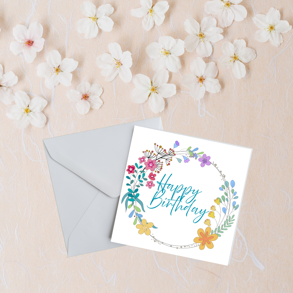 Happy Birthday - Flower Wreath