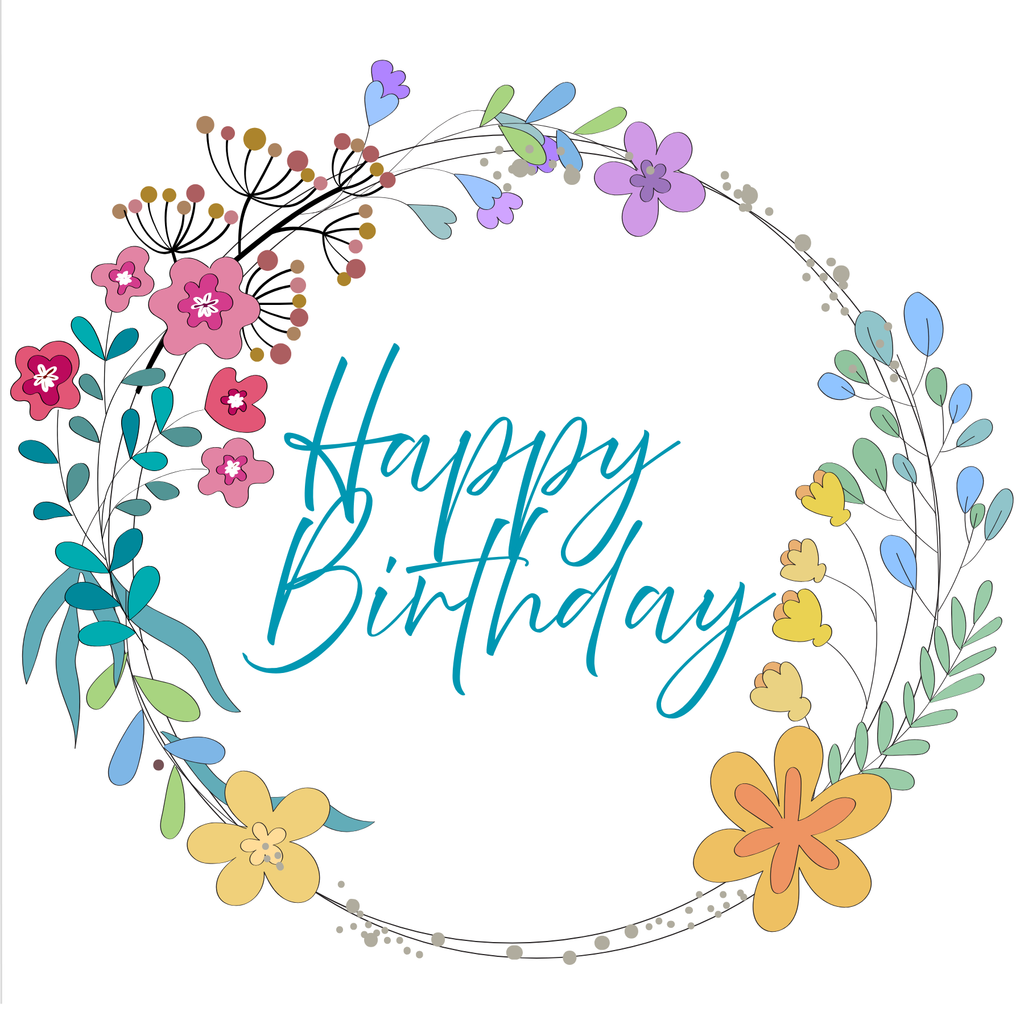 Happy Birthday - Flower Wreath
