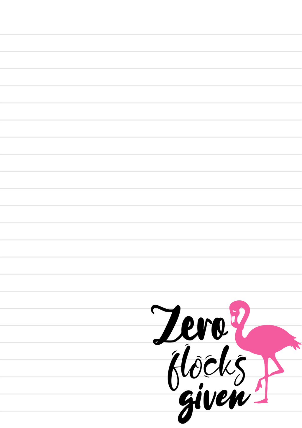 Zero Flocks Given